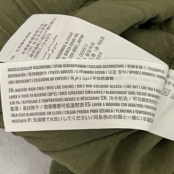 Abercrombie & Fitch Cropped Wide Leg Pants Womens Medium Olive Green Pull On - Picture 11 of 12